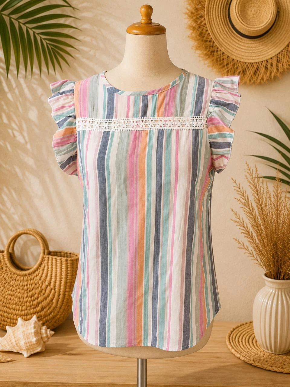 T-shirt rayure multicolore taille S neuf